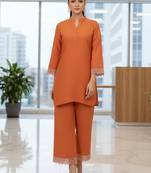 Women Regular Thread Work Kurta with Trousers