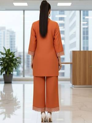 Women Regular Thread Work Kurta with Trousers 2