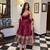 Maroon Anarkali Kurta Set with Designer Embroidery & Dupatta