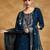 Floral Embroidered Round Neck Straight Kurta With Trousers & Dupatta