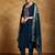 Floral Embroidered Round Neck Straight Kurta With Trousers & Dupatta