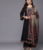 Women Floral Solid Empire Sequinned Kurtas & Trousers With Dupatta