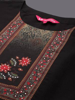 Women Floral Solid Empire Sequinned Kurtas & Trousers With Dupatta 5