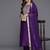 Floral Yoke Design Sequinned Chanderi Silk Straight Kurta With Trouser & Dupatta