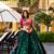 green silk blend Satin Lehenga Choli set with Sequins & Thread Embroidery