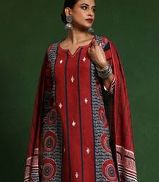 Women Printed Regular Pure Cotton Kurta with Trousers & With Dupatta
