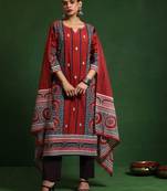 Women Printed Regular Pure Cotton Kurta with Trousers & With Dupatta