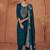 Floral Embroidered Zari Work Round Neck Straight Kurta With Trousers & Dupatta