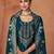 Floral Embroidered Zari Work Round Neck Straight Kurta With Trousers & Dupatta