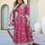 Women Floral Printed Angrakha Gotta Patti Pure Cotton Kurta with Trousers & With Dupatta
