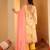 Yellow Floral Printed Square Neck Kurta With Trousers & Dupatta