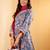 Floral Printed Zari V Neck Flared Sleeves A-Line Kurta With Palazzo And Dupatta