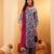 Floral Printed Zari V Neck Flared Sleeves A-Line Kurta With Palazzo And Dupatta
