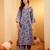 Floral Printed Zari V Neck Flared Sleeves A-Line Kurta With Palazzo And Dupatta