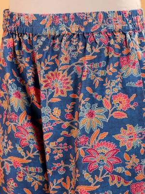 Floral Printed Zari V Neck Flared Sleeves A-Line Kurta With Palazzo And Dupatta 7