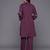 Violet Textured Mandarin Collar Straight Kurta With Trousers