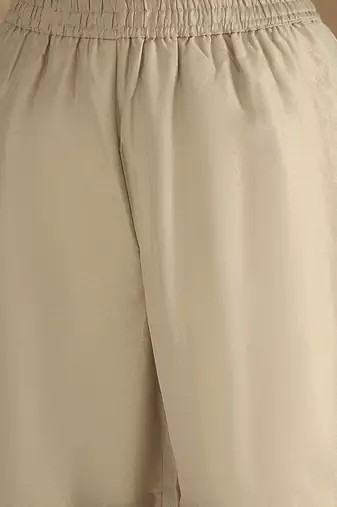 Ethnic Motifs Yoke Design Regular V-Neck Straight Kurta With Trousers And Dupatta