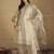 Ethnic Motifs Yoke Design Regular V-Neck Straight Kurta With Trousers And Dupatta