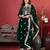Green Floral Embroidered Regular Sequinned Velvet Kurta & Trouser & Dupatta