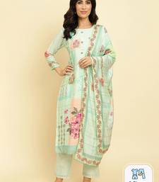 Floral Printed Kurta With Trousers & Dupatta
