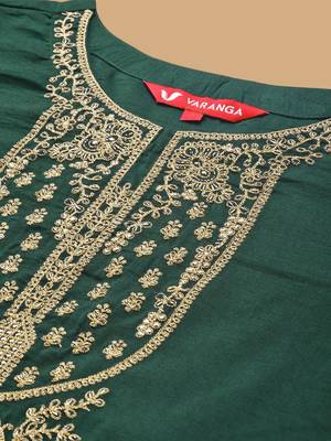 Women Ethnic Motifs Embroidered Regular Kurta with Trousers & With Dupatta 2