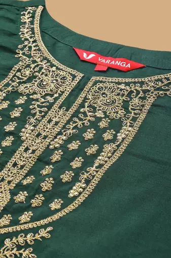 Women Ethnic Motifs Embroidered Regular Kurta with Trousers & With Dupatta