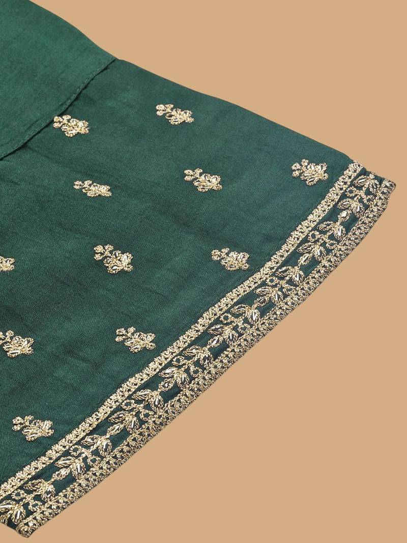Women Ethnic Motifs Embroidered Regular Kurta with Trousers & With Dupatta