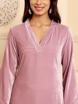 Velvet Kurta with Palazzos & With Dupatta 2