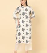 Floral Printed Pure Cotton Kurta with Trousers & Dupatta