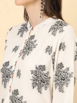 Floral Printed Pure Cotton Kurta with Trousers & Dupatta 2