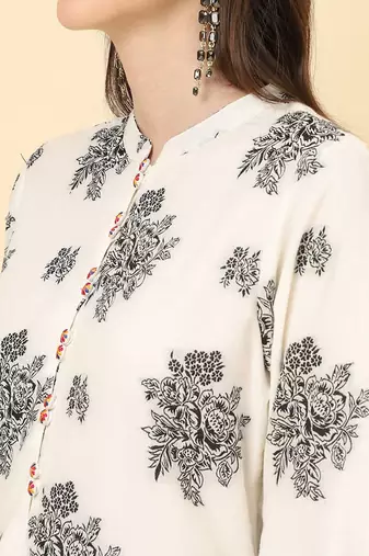 Floral Printed Pure Cotton Kurta with Trousers & Dupatta