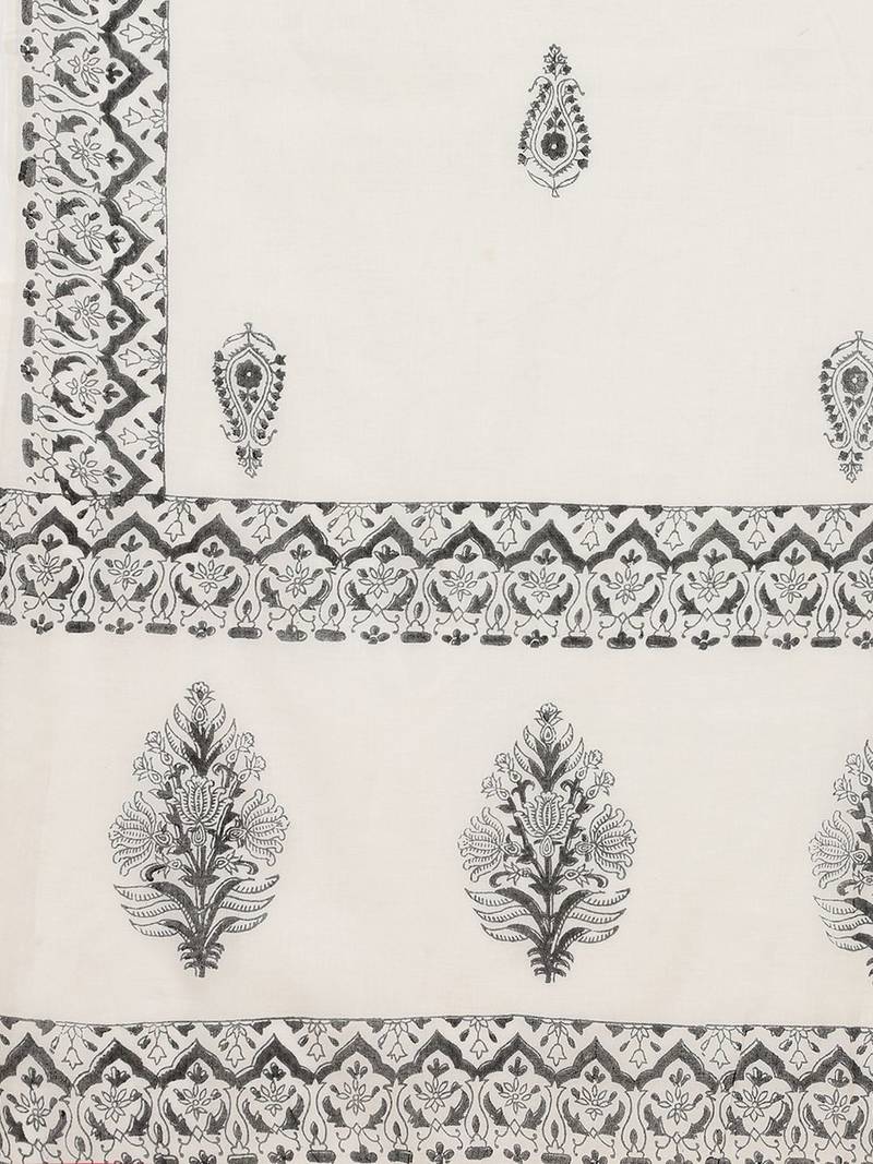 Floral Printed Pure Cotton Kurta with Trousers & Dupatta