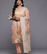 Floral Printed Regular Beads and Stones Kurta with Trousers & With Dupatta