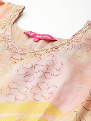 Floral Printed Regular Beads and Stones Kurta with Trousers & With Dupatta 2