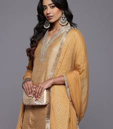 Sequinned Kurta With Trousers & Dupatta