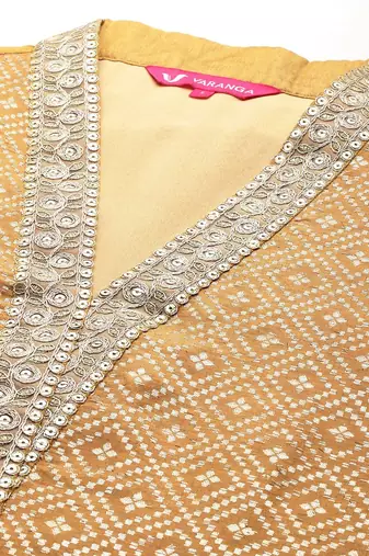 Sequinned Kurta With Trousers & Dupatta