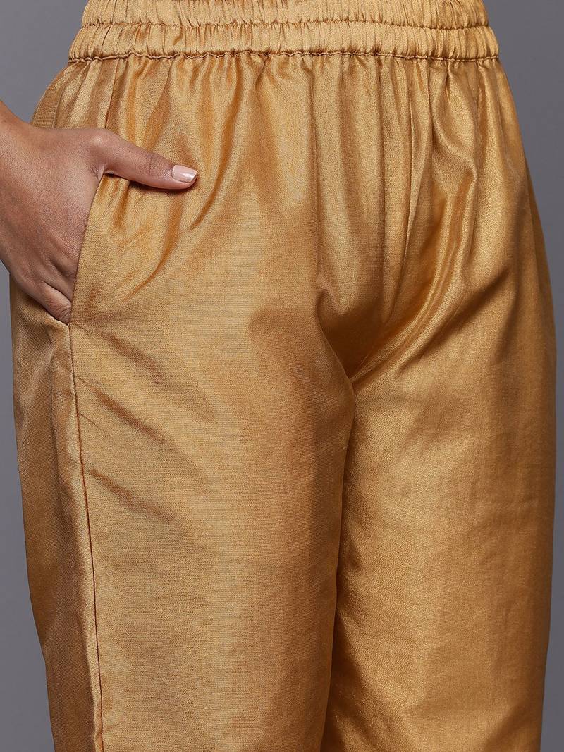 Sequinned Kurta With Trousers & Dupatta