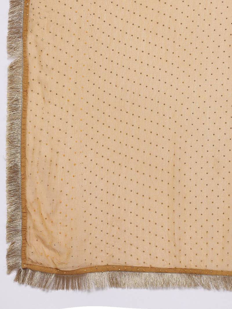 Sequinned Kurta With Trousers & Dupatta