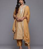 Sequinned Kurta With Trousers & Dupatta