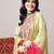 Women Green Leheriya Embroidered Mirror Work Kurta with Trousers & With Dupatta
