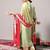 Women Green Leheriya Embroidered Mirror Work Kurta with Trousers & With Dupatta