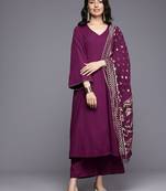 Gotta Patti Silk Crepe Kurta With Palazzos & Dupatta