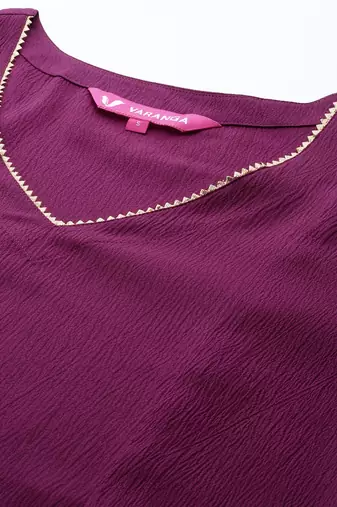 Gotta Patti Silk Crepe Kurta With Palazzos & Dupatta
