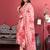Floral Printed Kantha Work Chanderi Silk Straight Kurta with Trousers & Dupatta