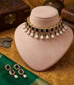 Black color american diamond & turkish stone necklace set designer style