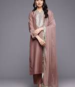 Ethnic Motifs Embroidered Zari Kurta With Trousers & Dupatta