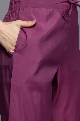 Printed Sequinned Kurta With Trousers & Dupatta
