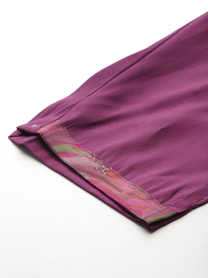 Printed Sequinned Kurta With Trousers & Dupatta