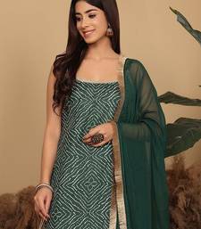 Bandhani Gotta Patti Kurta with Sharara & Fringed Dupatta.