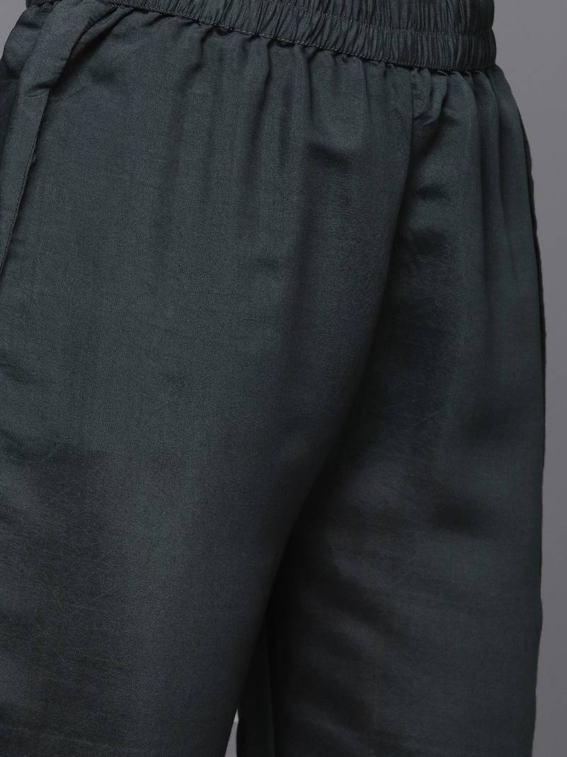 Women Floral Yoke Design Sequinned Kurta with Trousers & Dupatta